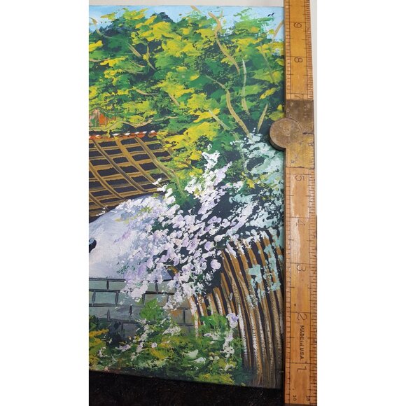 VTG MCM original signed art Idyllic Rustic Cottage Rural Ethnic Boho Eclectic. - Picture 9 of 11